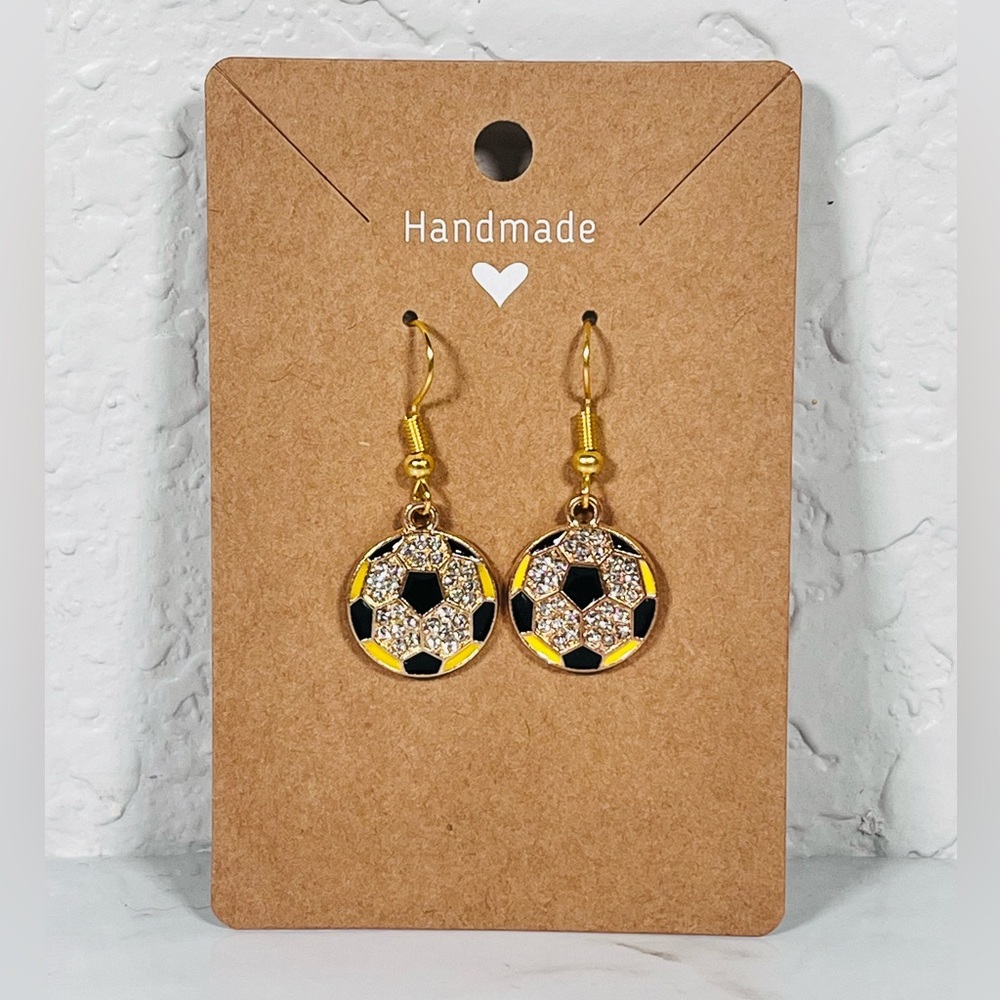 Bling Soccer Ball Earrings - Picture 7 of 8